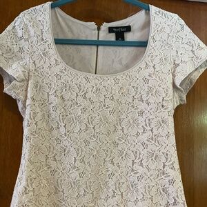 White House/Black Market  cream colored lace shirt